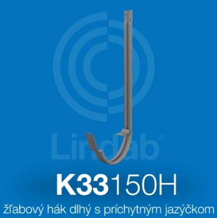 Žľabový hák K33 150H