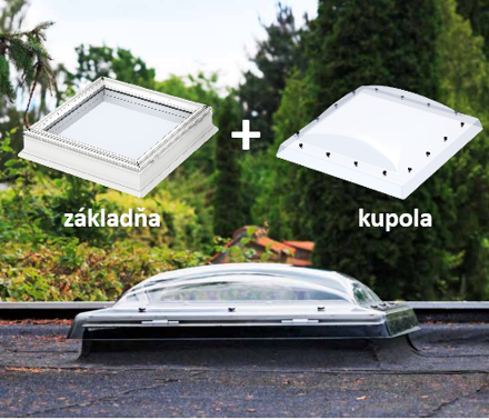 VELUX svetlík  s akrylátovou kupolou