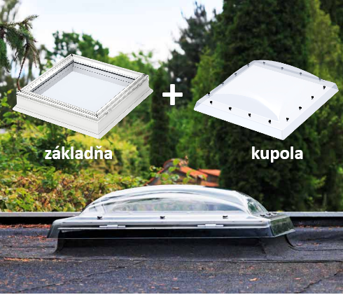 VELUX Svetlík + polykarbonátová kupola